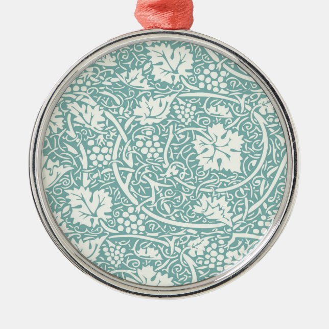 William Morris druvmönster teal turkos Julgransprydnad Metall (Framsidan)
