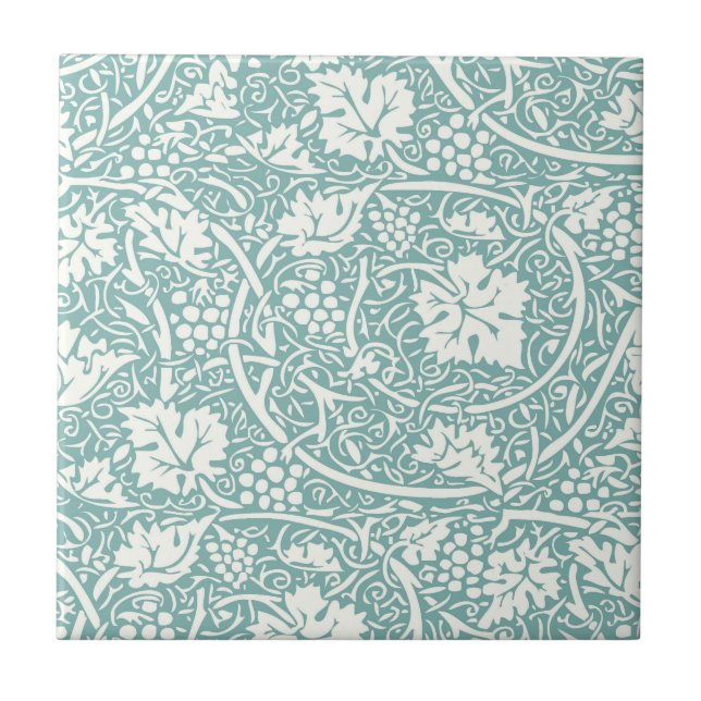 William Morris druvmönster teal turkos Kakelplatta (Framsidan)