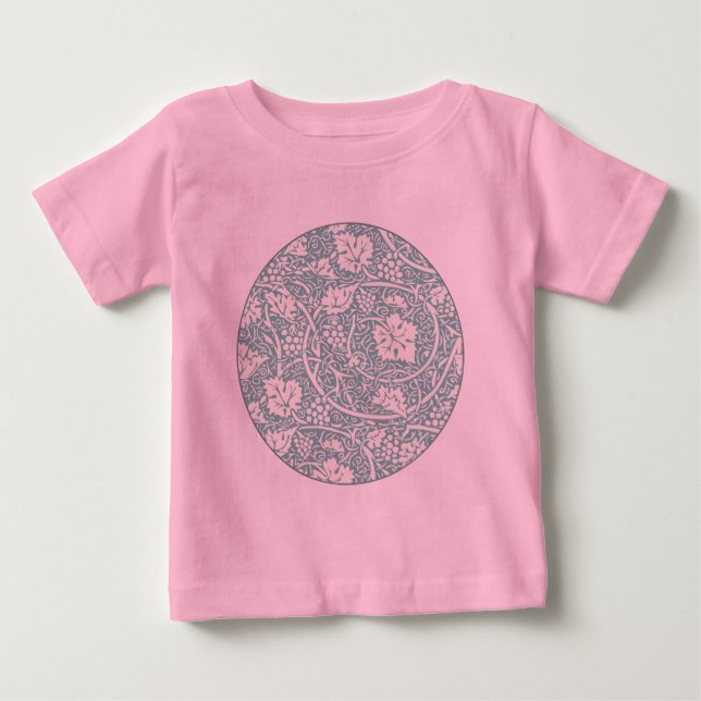 William Morris druvmönster teal turkos T Shirt (Framsida)