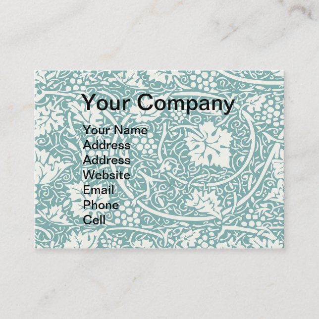 William Morris druvmönster teal turkos Visitkort (Framsida)
