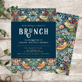 William Morris elegant blå Brunch inbjudan