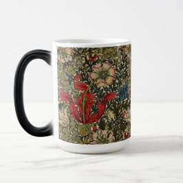 William Morris Elegant Blommönster Red Grönt Magisk Mugg