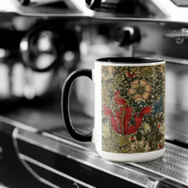 William Morris Elegant Blommönster Red Grönt Mugg