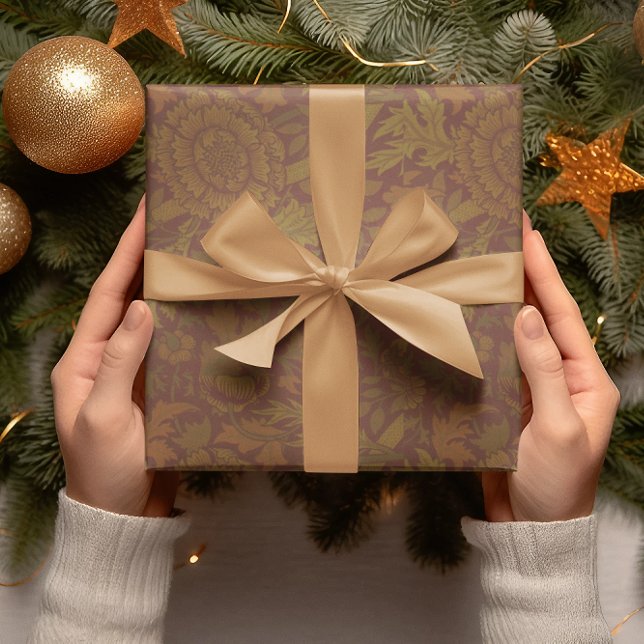 William Morris Elegant Helgdag Presentpapper (Class William Morris design done in earthy tones.)