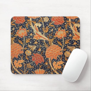 William Morris - Elegant Orange Blommönster Musmatta