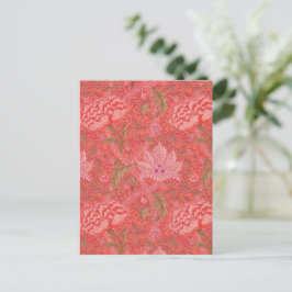 William Morris - Elegant Red & Rosa Blommigt Vykort