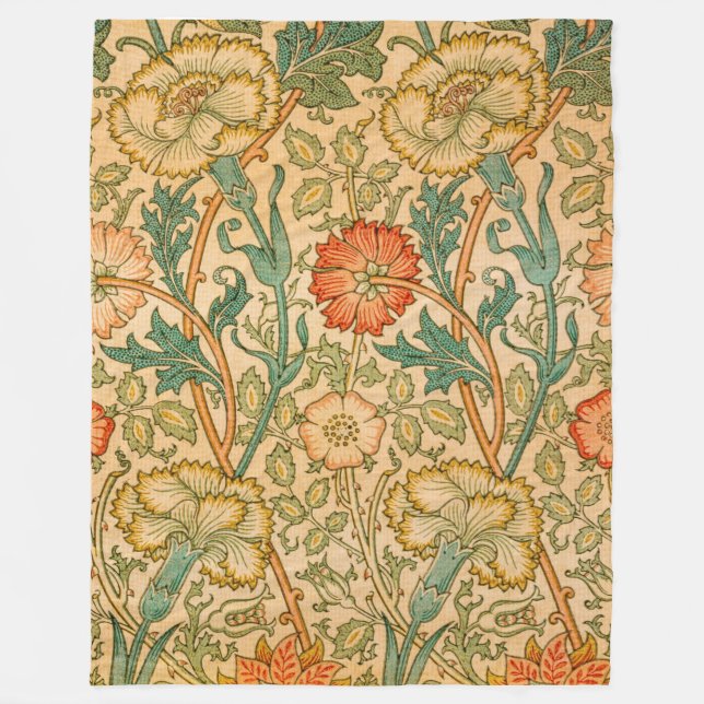 William Morris Elegant Rosa Mönster Fleecefilt (Framsidan)