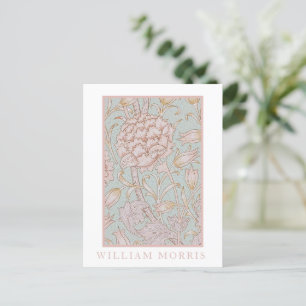 William Morris, Elegant Rosa Vild Tulips Soft Blue Vykort
