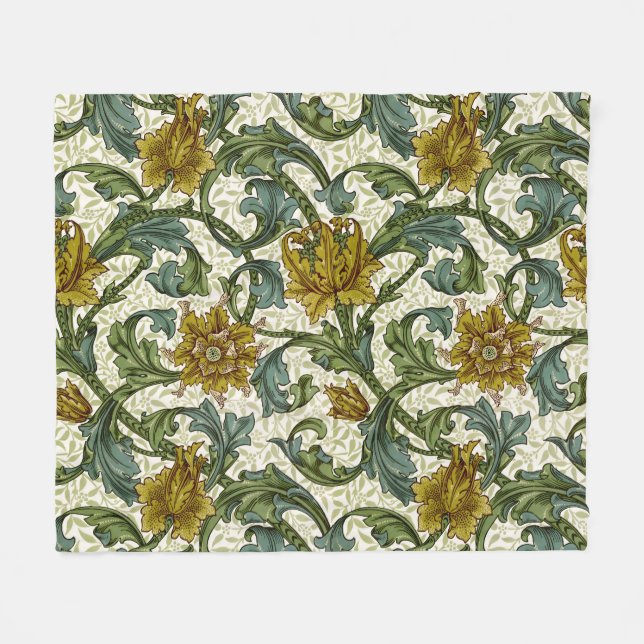 William Morris Enkel Stjälk Blommig Konstplatta Fleecefilt (Framsidan (Horisontell))