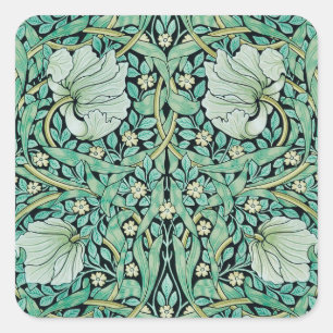 WILLIAM MORRIS ENVELOPE SEAL: BLOMMIGT FYRKANTIGT KLISTERMÄRKE