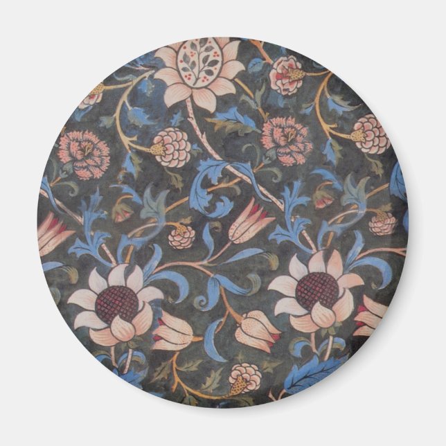William Morris Evenlode-mönster: Vintage Moody Magnet (Framsidan)