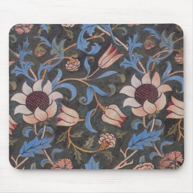 William Morris Evenlode-mönster: Vintage Moody Musmatta (Framsidan)