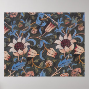 William Morris Evenlode-mönster: Vintage Moody Poster
