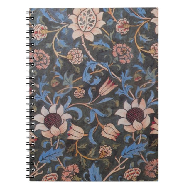 William Morris Evenlode Textile Blommigt Art Anteckningsbok (Framsidan)