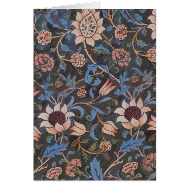 William Morris Evenlode Textile Blommigt Art Hälsningskort (Framsidan)