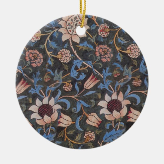 William Morris Evenlode Textile Blommigt Art Julgransprydnad Keramik (Framsidan)