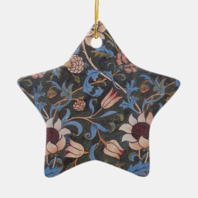 William Morris Evenlode Textile Blommigt Art Julgransprydnad Keramik (Framsidan)