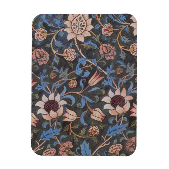William Morris Evenlode Textile Blommigt Art Magnet (Vertikal)