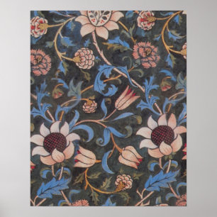 William Morris Evenlode Textile Blommigt Art Poster