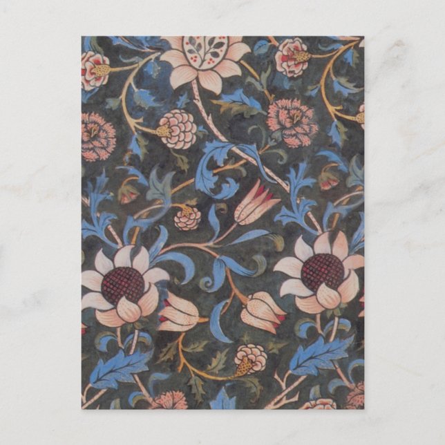 William Morris Evenlode Textile Blommigt Art Vykort (Framsida)
