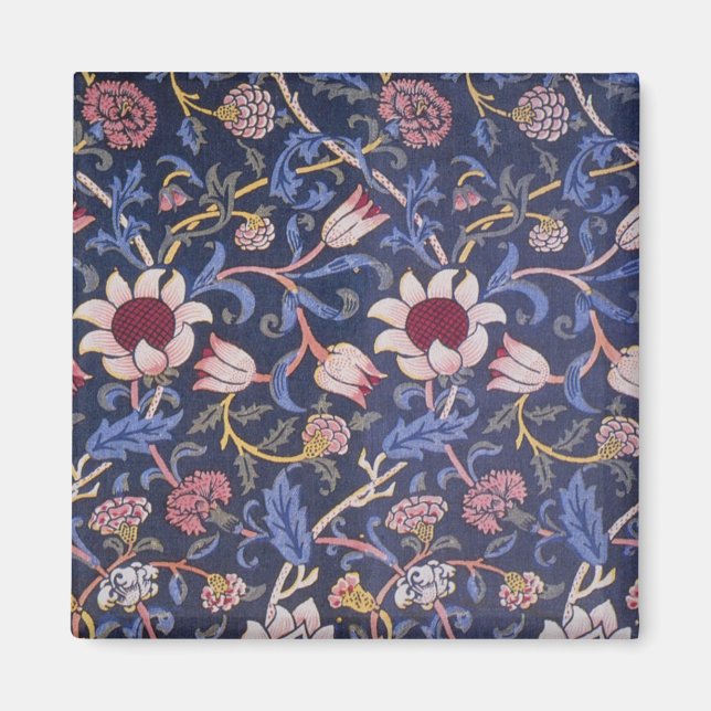 William Morris Evenlode Textile Mönster Magnet (Framsidan)