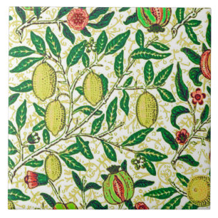 William Morris Exotic Fruit, Lemon Gult Kakelplatta