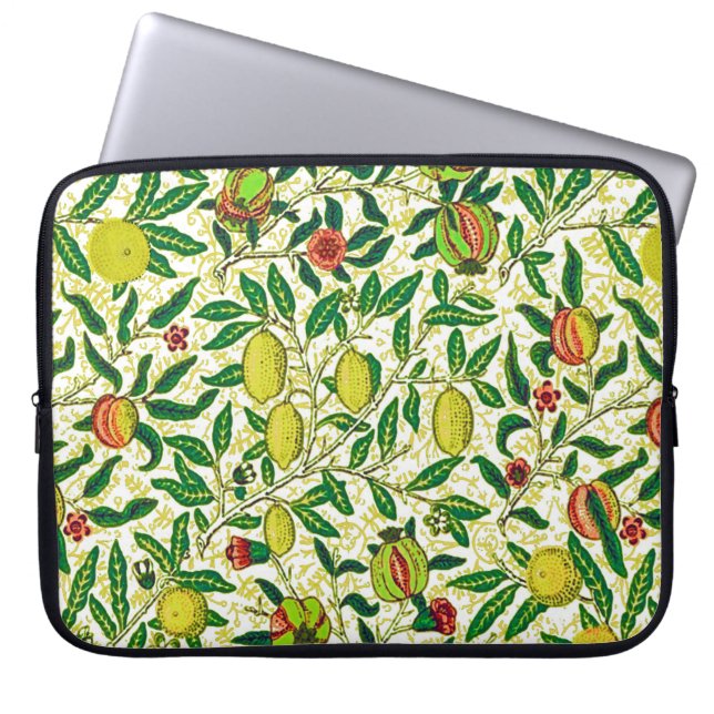 William Morris Exotic Fruit, Lemon Gult Laptop Fodral (Framsidan)