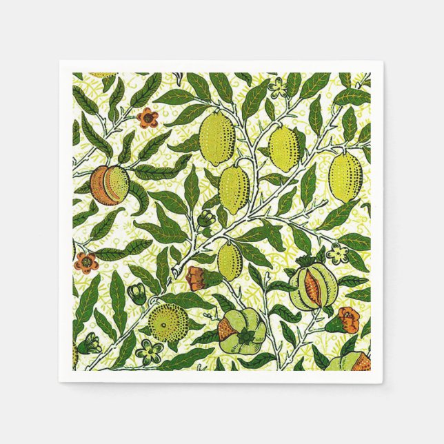 William Morris Exotic Fruit, Lemon Gult Pappersservett (Framsidan)