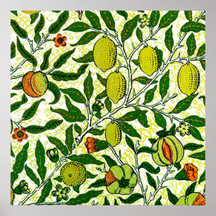 William Morris Exotic Fruit, Lemon Gult Poster