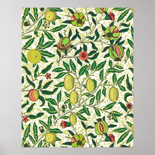 William Morris Exotic Fruit, Lemons and Peacher Poster (Framsidan)