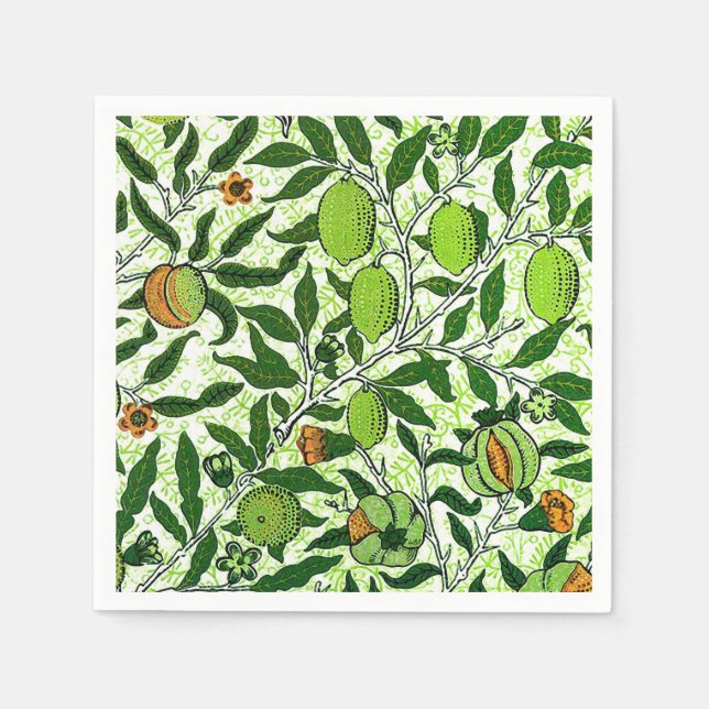 William Morris Exotic Fruit, Lime Green Pappersservett (Framsidan)