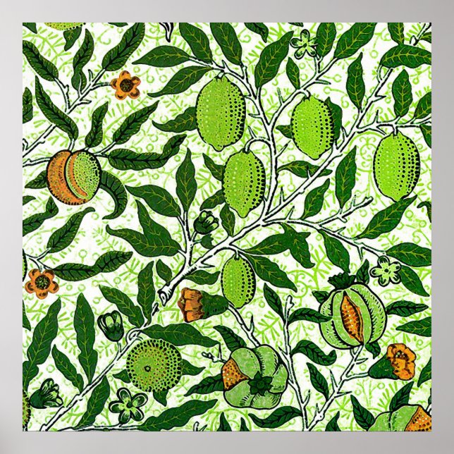 William Morris Exotic Fruit, Lime Green Poster (Framsidan)