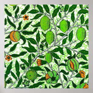William Morris Exotic Frukt, Lime Green Poster