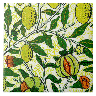 William Morris exotisk frukt, citron - gult & Kakelplatta