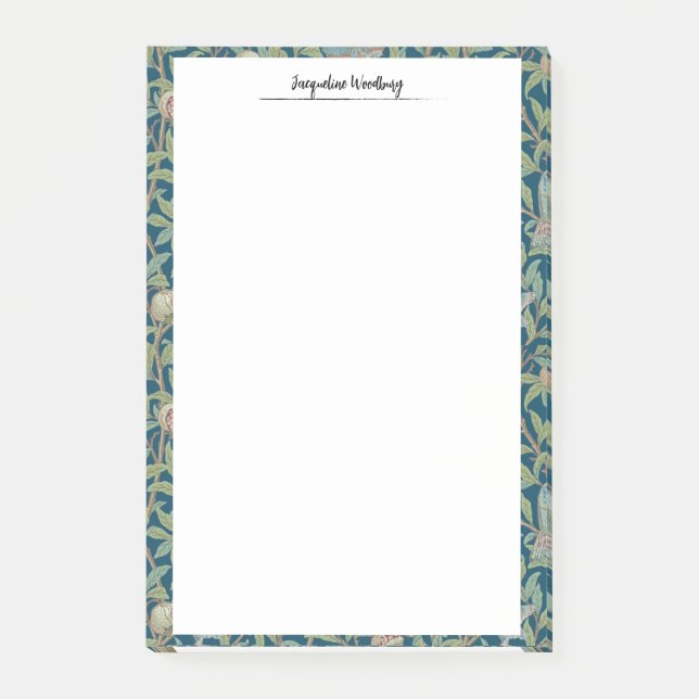William Morris "Fågel och Granatäpple" brevpapper Post-it Block (Framsida)