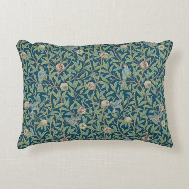 William Morris "Fågel och granatäpple"  Prydnadskudde (Framsidan)