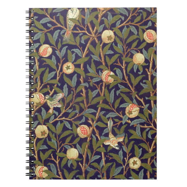 William Morris fågel och Pomegranate Anteckningsbok (Framsidan)