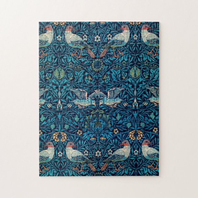William Morris Fåglar Art Nouveau Blommönster Pussel (Vertikal)
