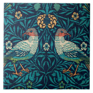 William Morris - Fåglar & Blommönster Kakelplatta