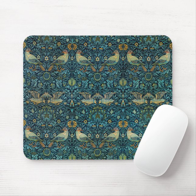 William Morris Fåglar & Blommönster Musmatta (Med mus)