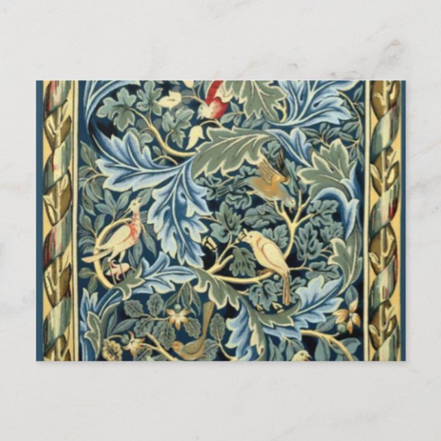 William Morris fåglar och Acanthus Vykort (Framsida)