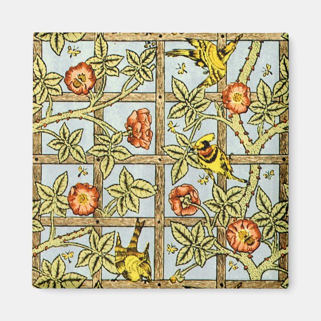 William Morris-fåglar och blommor mönster Magnet (Framsidan)