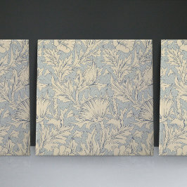 William Morris Faint Blue Art nouveau Blommigt Kakelplatta