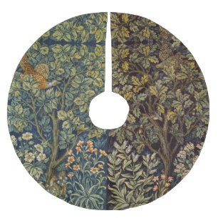William Morris Fasan Fågel Träd Blomma Julgransmatta Borstad Polyester