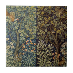 William Morris Fasan Fågel Träd Blomma Kakelplatta