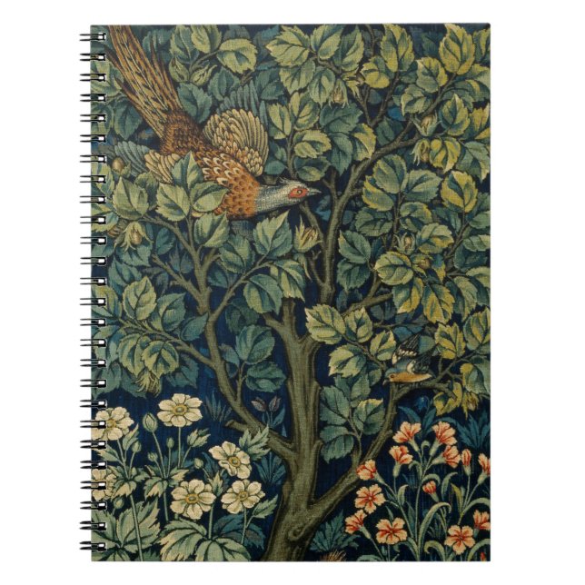 William Morris Fasan Fågel Träd Skogsmark Anteckningsbok (Framsidan)