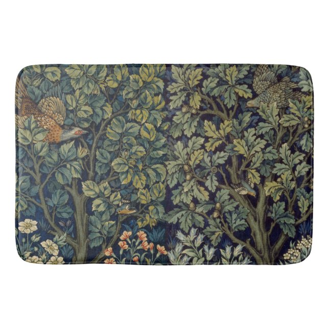 William Morris Fasan Fågel Träd Skogsmark Badrumsmatta (Framsidan)
