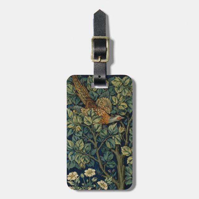 William Morris Fasan Fågel Träd Skogsmark Bagagebricka (Vertikal Framsida)