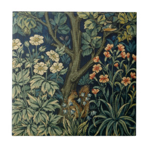 William Morris Fasan Fågel Träd Skogsmark Kakelplatta
