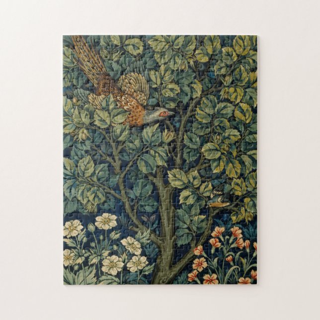 William Morris Fasan Fågel Träd Skogsmark Pussel (Vertikal)